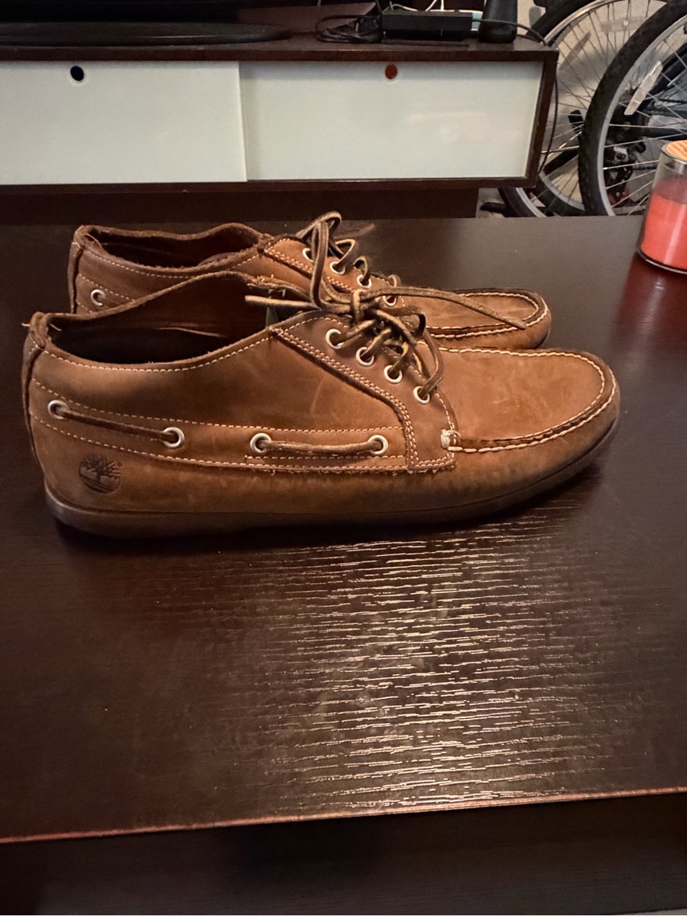 Timberland Men’s Cognac Brown Leather Boat Shoes